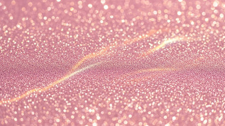 With showing soft pink glitter background with sparkling bokeh and a subtle golden wavy light streak keywords: pink,...の写真素材