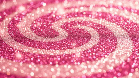 With showing swirling pattern of bright pink and light pink glitter with sparkling bokeh and soft light keywords:...の写真素材