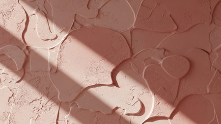 With showing textured pink wall with organic shapes and dramatic sunlight shadows. resolutionの写真素材