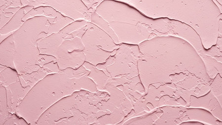 With showing textured pink plaster surface with thick impasto brushstrokes. resolutionの写真素材