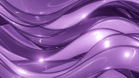 Purple metallic wavy background. 3d rendering, 3d illustration.の素材
