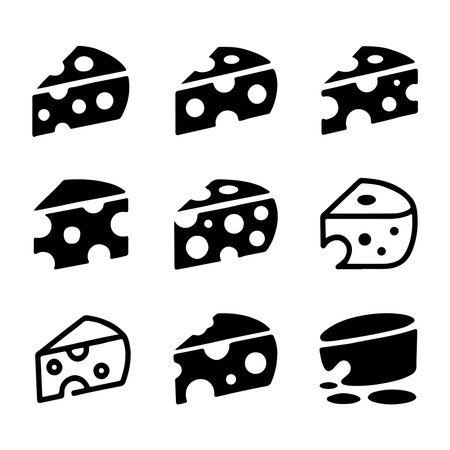Cheese Icon Set for Foodのイラスト素材
