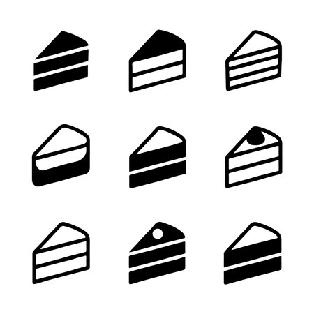 Delicious Cake Slice Line Icons.