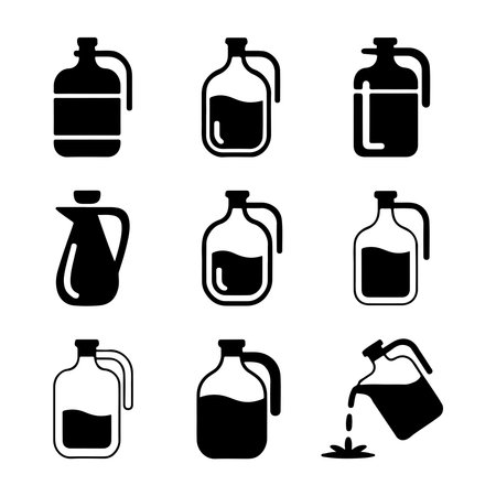 Water Jug Icon Set for Kitchen Useのイラスト素材