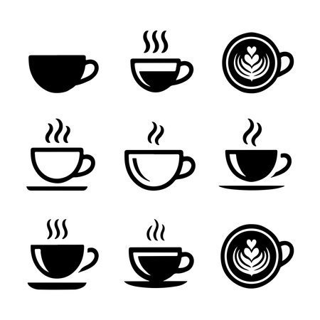 Coffee Cup Icon Set for Cafesのイラスト素材