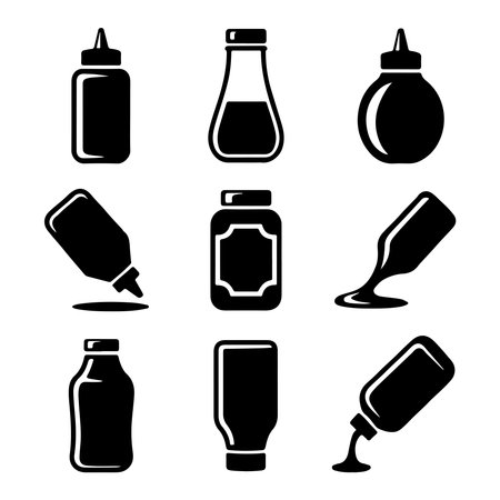 Ketchup Squeeze Bottle Icon Packのイラスト素材