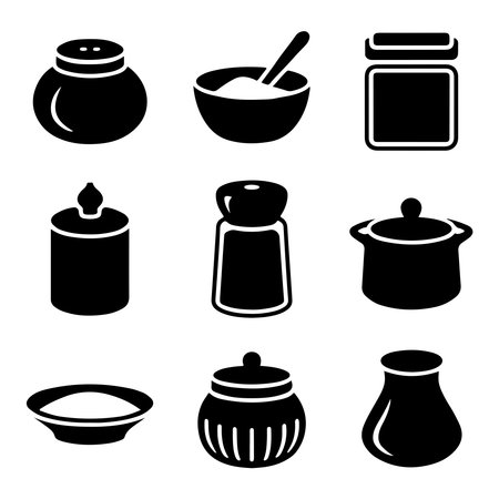 Salt Cellar Icons set Collectionのイラスト素材