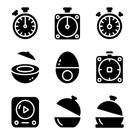Countdown Kitchen Timer Icons Setのイラスト素材