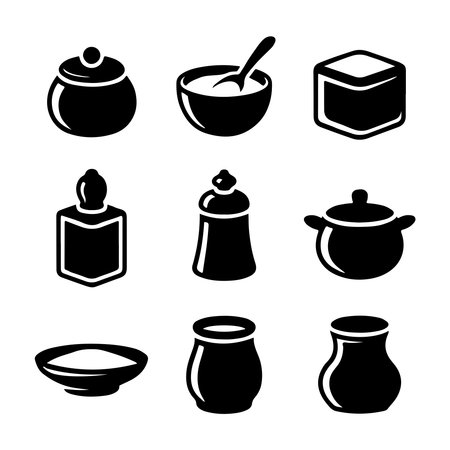 Salt Cellar Icons set Collectionのイラスト素材