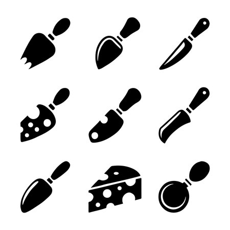 Cheese Knife Icon Set for Charcuterieのイラスト素材