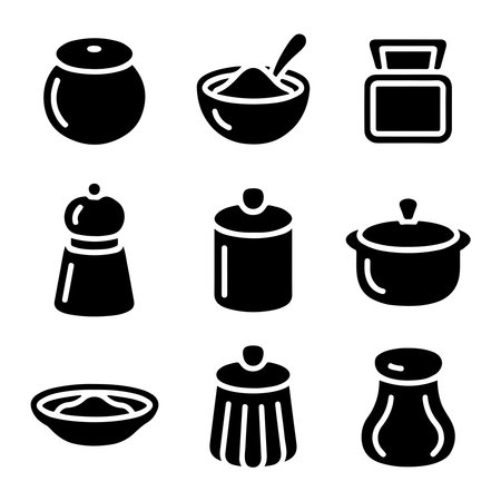 Salt Cellar Icons set Collectionのイラスト素材