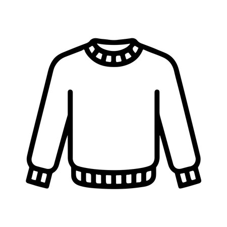 Simple Line Art Illustration of a Classic Crew Neck Sweaterのイラスト素材