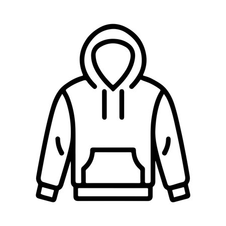 Simple Line Art Illustration of a Hoodieのイラスト素材
