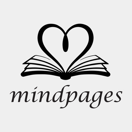 Heart-shaped open book logo for MindPagesのイラスト素材