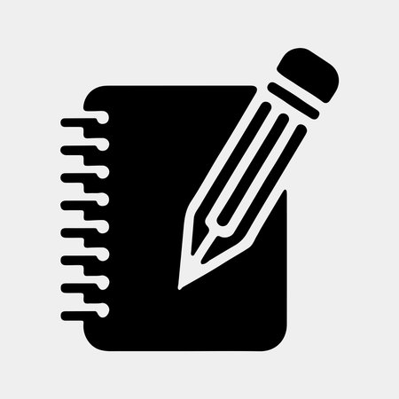 Simple black and white notebook icon.のイラスト素材