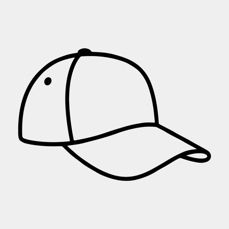 Simple black line drawing of a baseball cap.のイラスト素材