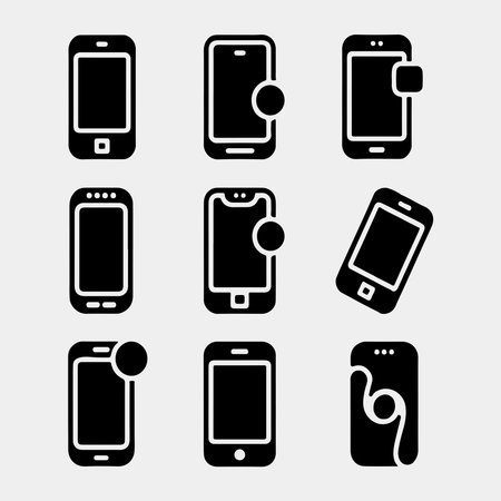Vector Illustration of Various Smartphone Designsのイラスト素材