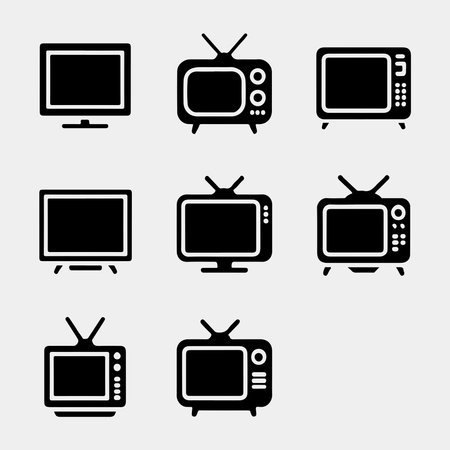 Vector Illustration of Various Vintage and Modern TV Modelsのイラスト素材