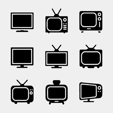 Vector Illustration of Various Vintage and Modern TV Modelsのイラスト素材