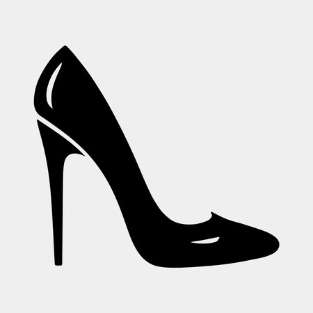 Elegant Black High Heel Shoe Silhouetteのイラスト素材