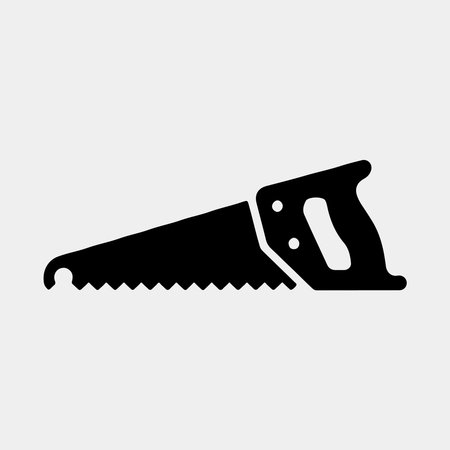 Simple black and white illustration of a hand saw.のイラスト素材
