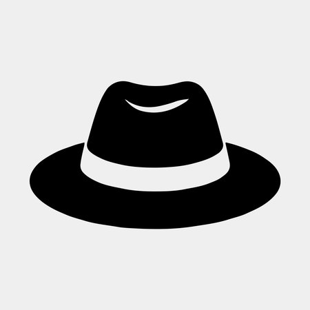 Simple Black Fedora Hat Iconのイラスト素材