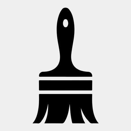 Simple black paintbrush icon for design and art projects.のイラスト素材
