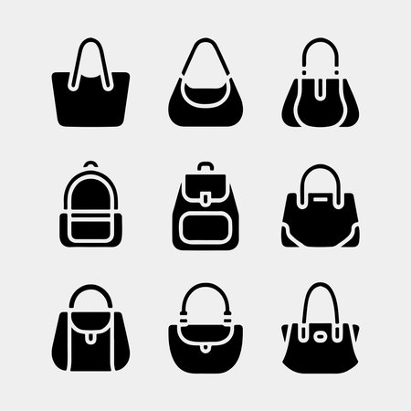 Collection of Stylish Women's Handbags and Backpacksのイラスト素材