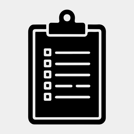 Simple black and white clipboard with checklist.のイラスト素材