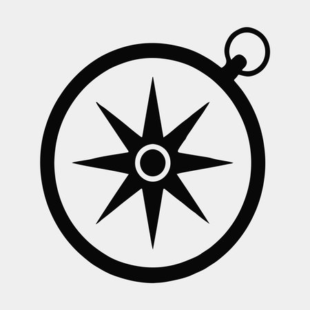 Simple Black Compass Icon setのイラスト素材