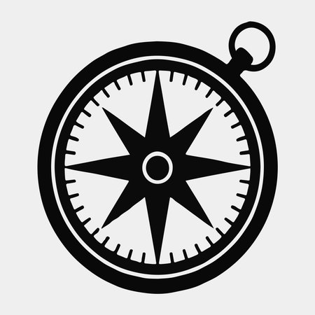 Simple Black Compass Icon setのイラスト素材