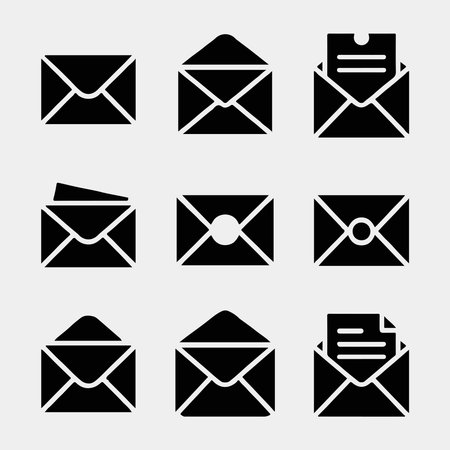 Vector Illustration of Various Email Envelopesのイラスト素材