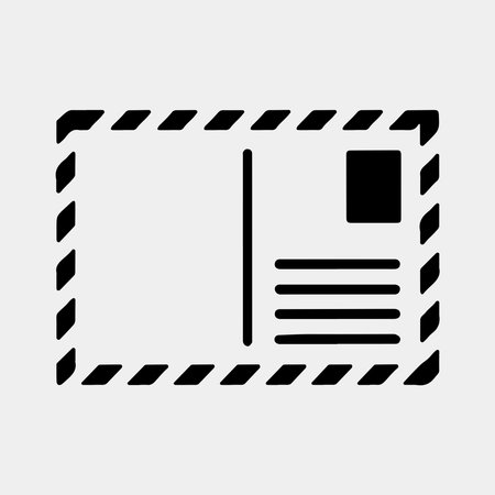 Simple black and white postcard iconのイラスト素材