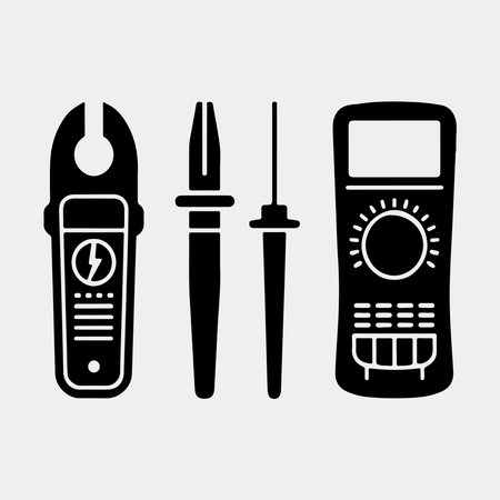 Electrical Testing Tools Set Silhouetteのイラスト素材