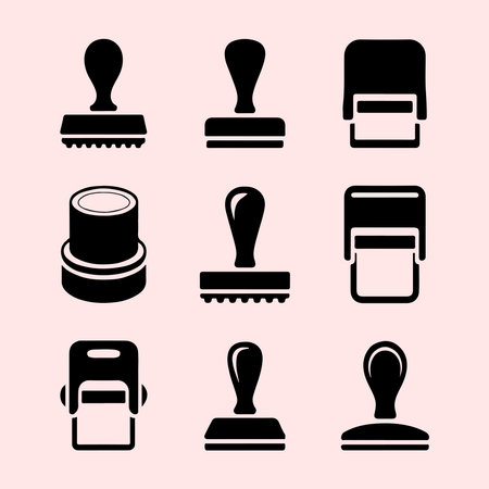 Collection of Different Types of Self-Inking Stampsのイラスト素材