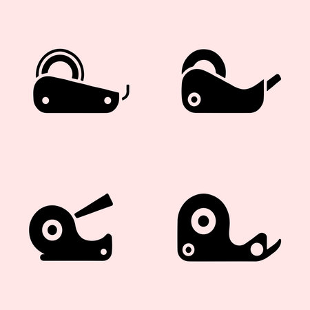 Black Icon Set of Tape Dispensersのイラスト素材