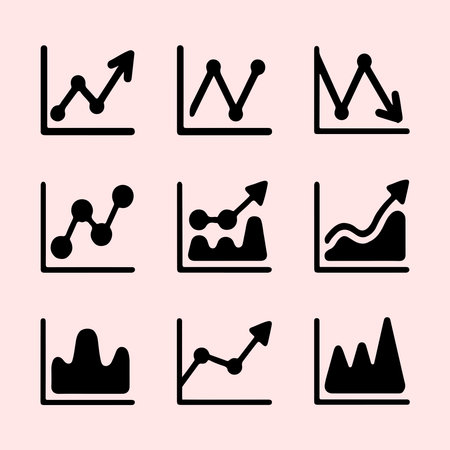 Collection of Simple, Vector-Based Growth and Decline Chartsのイラスト素材