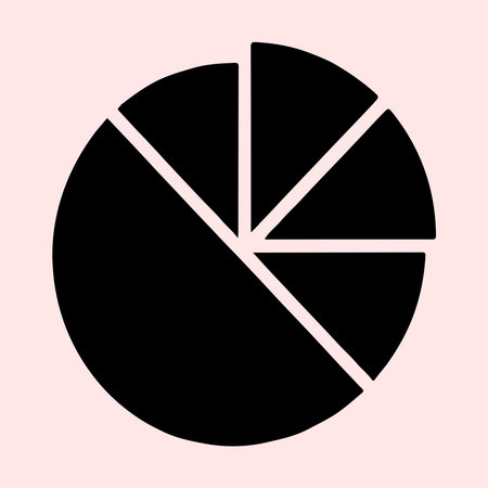 Simple Black Pie Chart Graphic for Data Visualizationのイラスト素材