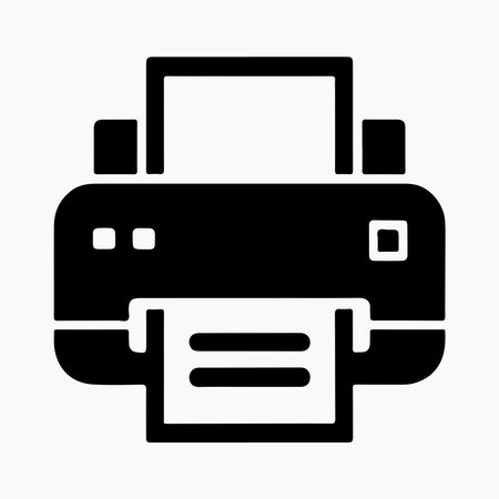 Simple black and white printer icon for graphic designのイラスト素材