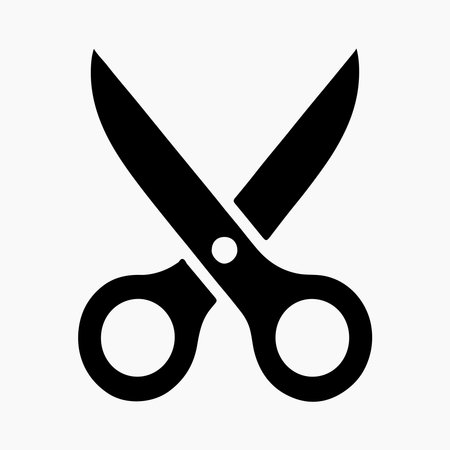 Simple black scissors icon, perfect for design elements.のイラスト素材