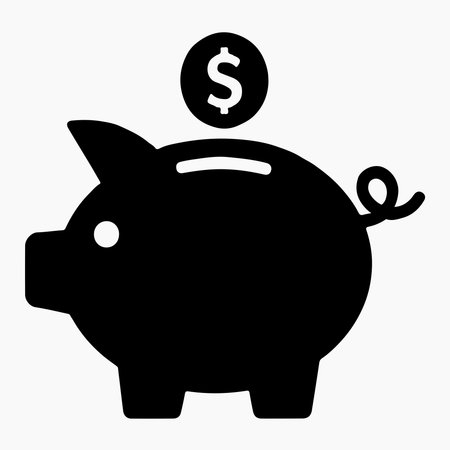 Savings vs Debt Piggy Bank Iconsのイラスト素材