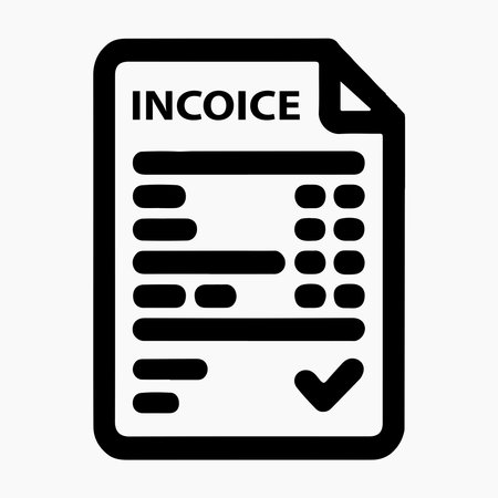 Simple black and white invoice icon.のイラスト素材