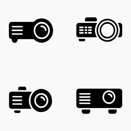 Simple Projector Icons for Modern Designのイラスト素材