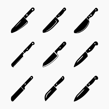 Vector Illustration of Various Kitchen Knivesのイラスト素材