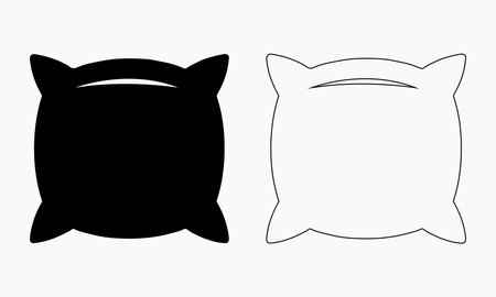 Simple Black and White Pillow Icon Setのイラスト素材