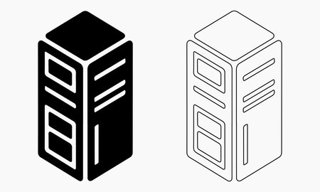 Vector illustration of an isometric server or data center buildingのイラスト素材