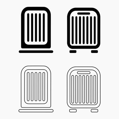 Vector Illustration of Different Styles of Small Electric Heatersのイラスト素材