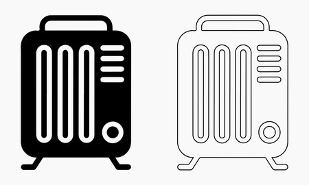 Vector Illustration of a Retro Style Heater or Radioのイラスト素材