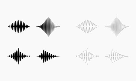 Variations of Audio Waveform Iconsのイラスト素材