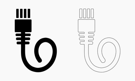 Simple Vector Illustration of a Network Cable Connector